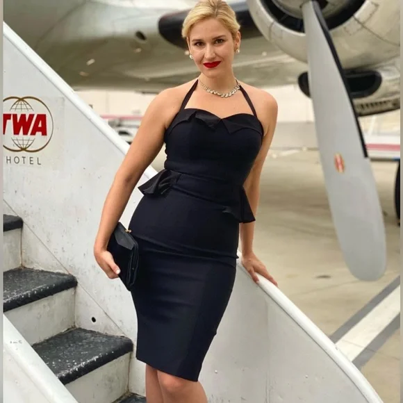 Stop Staring | Dresses | Stop Staring Small Black Pencil Wiggle Dress  Vintage 5s Style With Flaws Halter | Poshmark